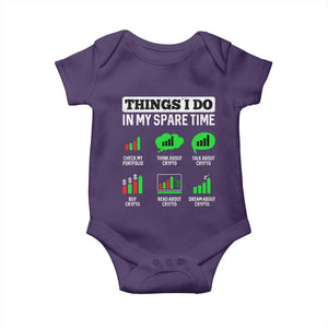 Funny Crypto Investing Baby Onesie Things I Do In My Spare Time Trading TS02 Purple Print Your Wear