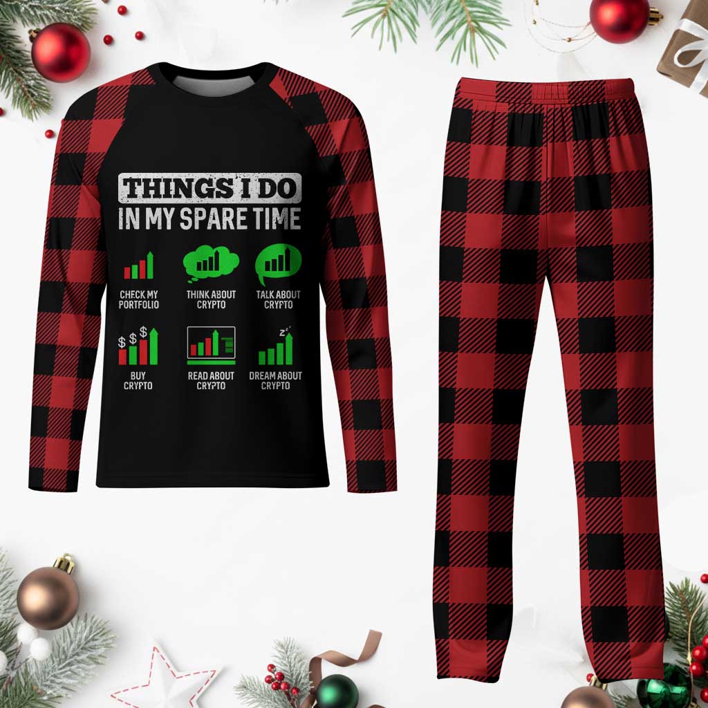 Funny Crypto Investing Plaid Pajama Set Things I Do In My Spare Time Trading TS02 Buffalo Plaid Print Your Wear