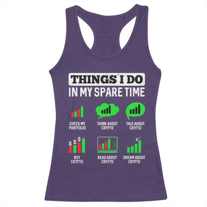 Funny Crypto Investing Racerback Tank Top Things I Do In My Spare Time Trading TS02 Purple Print Your Wear
