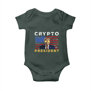 Trump Crypto Baby Onesie Trump Crypto President Funny MAGA Bitcoin American Flag TS02 Print Your Wear