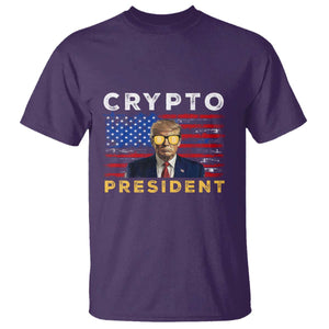 Trump Crypto T Shirt Trump Crypto President Funny MAGA Bitcoin American Flag TS02 Purple Print Your Wear