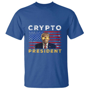 Trump Crypto T Shirt Trump Crypto President Funny MAGA Bitcoin American Flag TS02 Royal Blue Print Your Wear