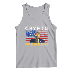 Trump Crypto Tank Top Trump Crypto President Funny MAGA Bitcoin American Flag TS02 Athletic Heather Print Your Wear