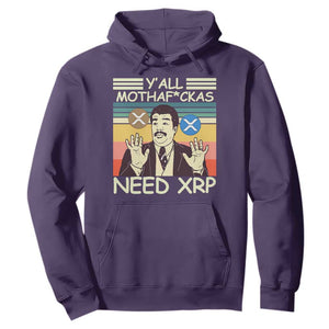 Funny Crypto Meme Hoodie Y'all Motha Fuckas Need XRP Cryptocurrency TS02 Purple Print Your Wear