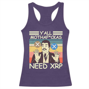 Funny Crypto Meme Racerback Tank Top Y'all Motha Fuckas Need XRP Cryptocurrency TS02 Purple Print Your Wear