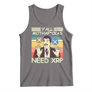 Funny Crypto Meme Tank Top Y'all Motha Fuckas Need XRP Cryptocurrency TS02 Deep Heather Print Your Wear