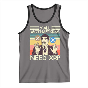 Funny Crypto Meme Tank Top Y'all Motha Fuckas Need XRP Cryptocurrency TS02 Deep Heather Black Print Your Wear
