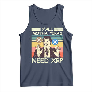 Funny Crypto Meme Tank Top Y'all Motha Fuckas Need XRP Cryptocurrency TS02 Navy Print Your Wear