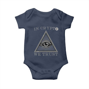 Funny Crypto Baby Onesie In Crypto We Trust Bitcoin Cryptocurrency TS02 Navy Print Your Wear