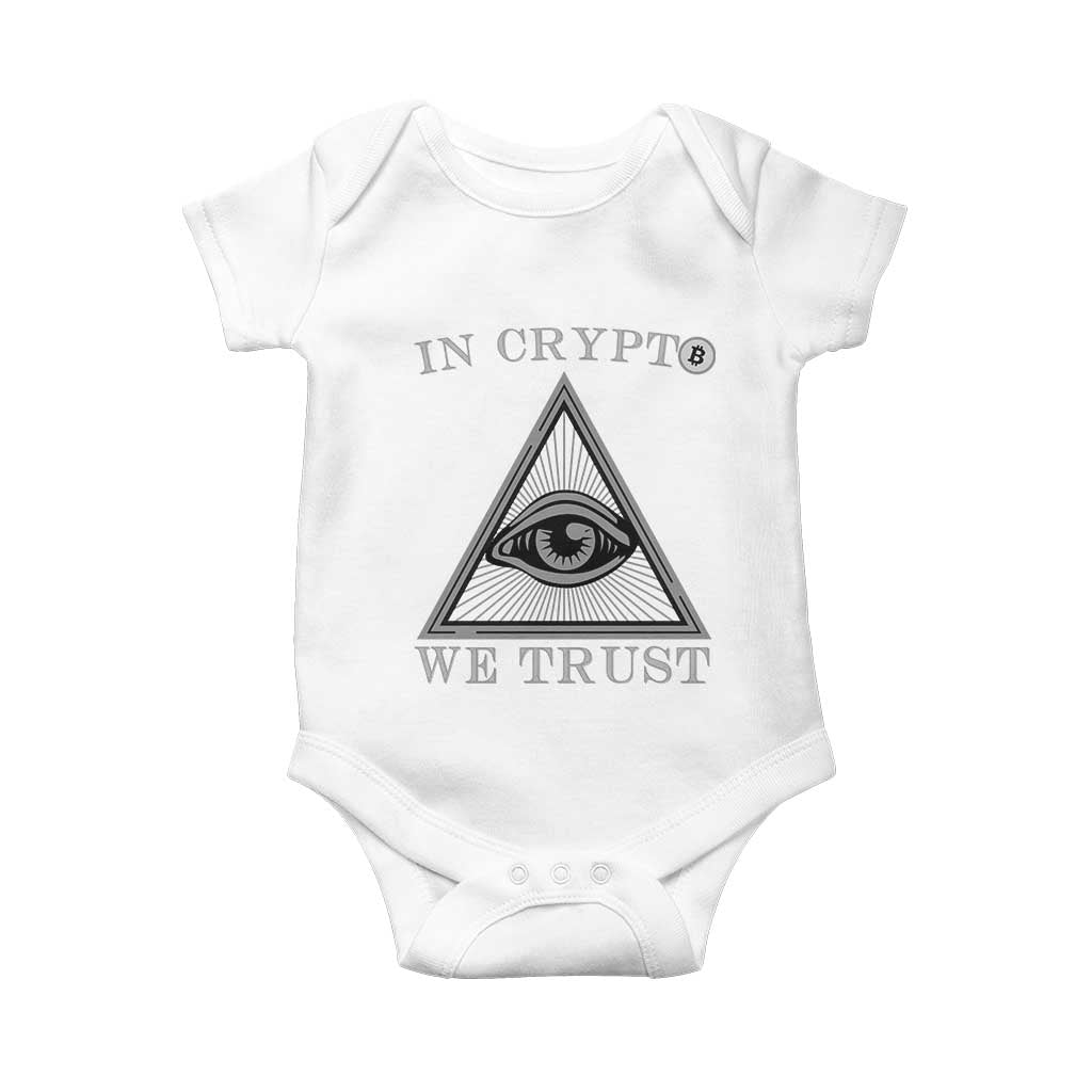 Funny Crypto Baby Onesie In Crypto We Trust Bitcoin Cryptocurrency TS02 White Print Your Wear