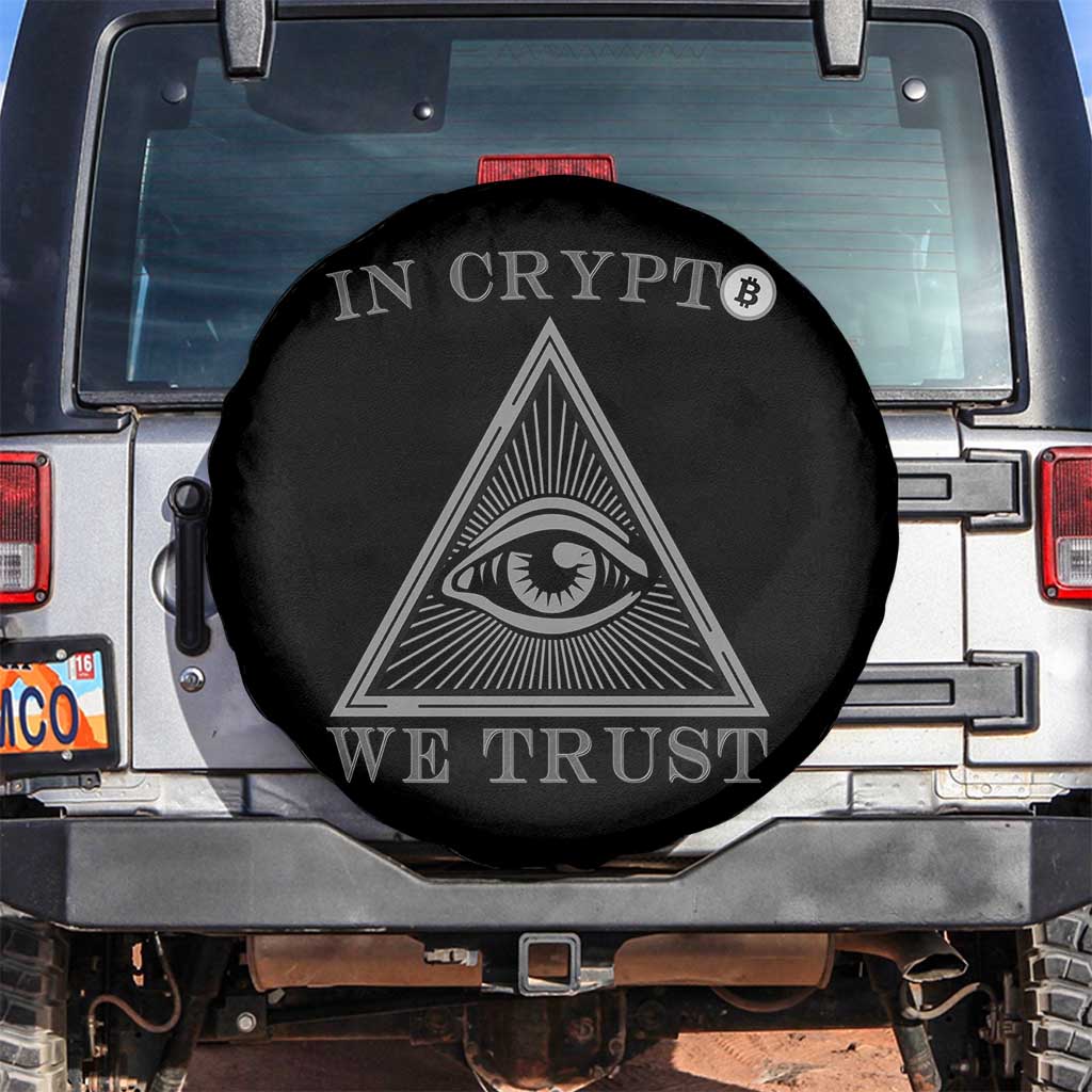 Funny Crypto Spare Tire Cover In Crypto We Trust Bitcoin Cryptocurrency TS02 No hole Black Print Your Wear