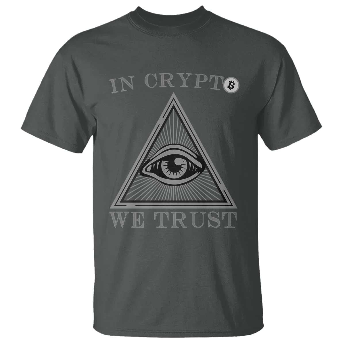 Funny Crypto T Shirt In Crypto We Trust Bitcoin Cryptocurrency TS02 Dark Heather Print Your Wear