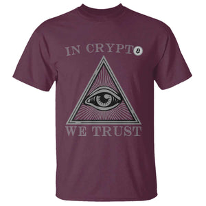 Funny Crypto T Shirt In Crypto We Trust Bitcoin Cryptocurrency TS02 Maroon Print Your Wear