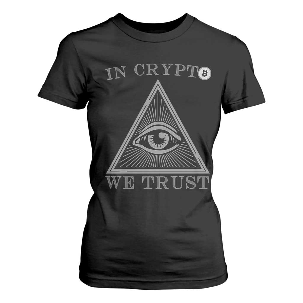 Funny Crypto T Shirt For Women In Crypto We Trust Bitcoin Cryptocurrency TS02 Black Print Your Wear