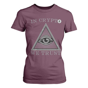 Funny Crypto T Shirt For Women In Crypto We Trust Bitcoin Cryptocurrency TS02 Maroon Print Your Wear