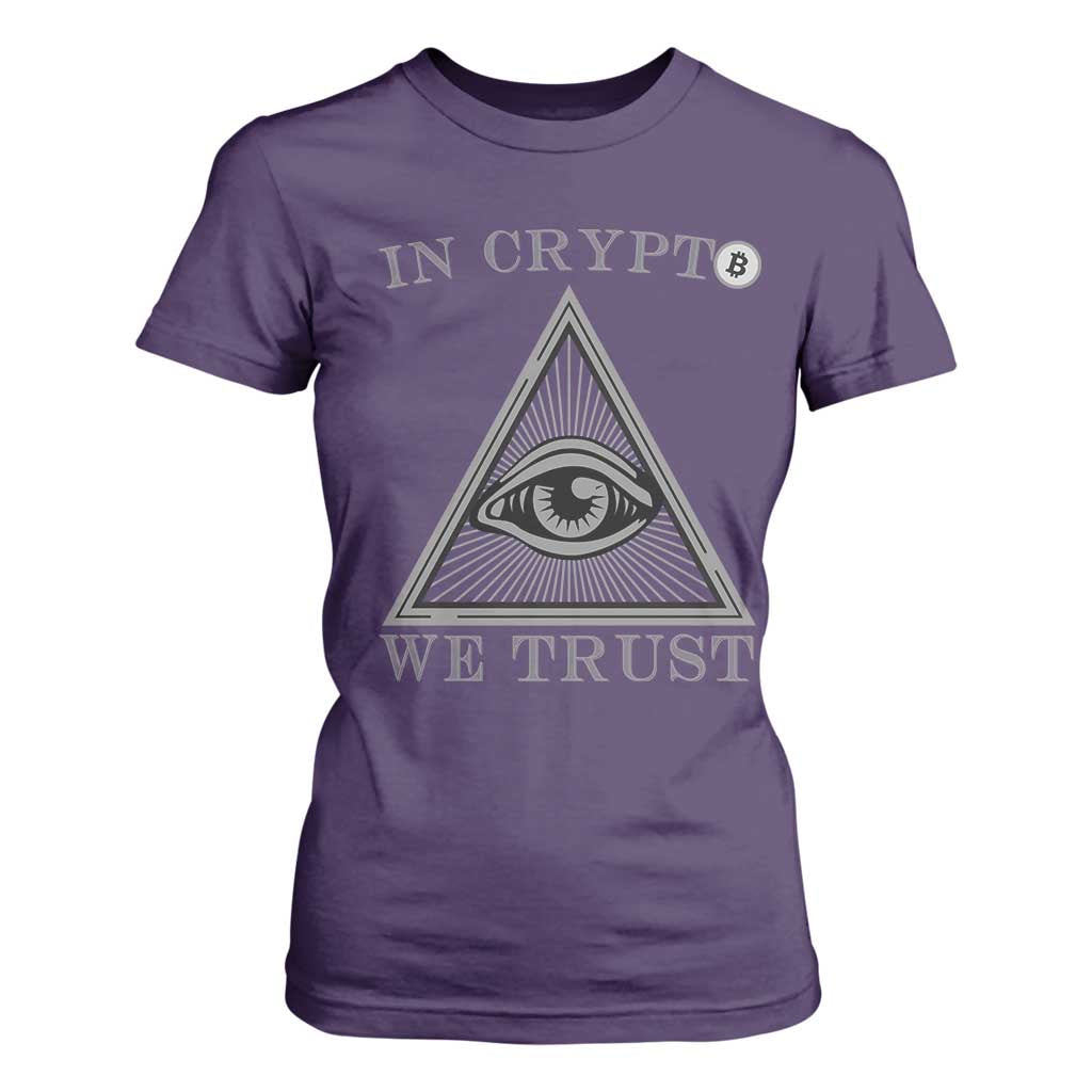 Funny Crypto T Shirt For Women In Crypto We Trust Bitcoin Cryptocurrency TS02 Purple Print Your Wear