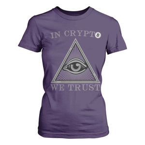 Funny Crypto T Shirt For Women In Crypto We Trust Bitcoin Cryptocurrency TS02 Purple Print Your Wear