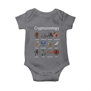 Cryptid Creatures Baby Onesie Cryptozoology Fantasy Mythical Monsters TS02 Charcoal Print Your Wear