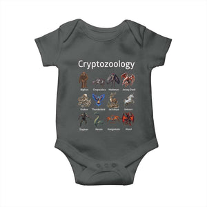 Cryptid Creatures Baby Onesie Cryptozoology Fantasy Mythical Monsters TS02 Dark Heather Print Your Wear
