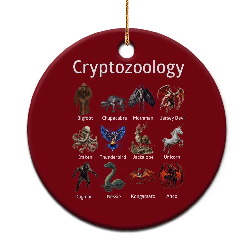 Cryptid Creatures Ceramic Ornament Cryptozoology Fantasy Mythical Monsters TS02 1pc Red Print Your Wear