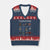 Cryptid Creatures V-Neck Knit Sweater Vest Cryptozoology Fantasy Mythical Monsters TS02 Navy Red Print Your Wear