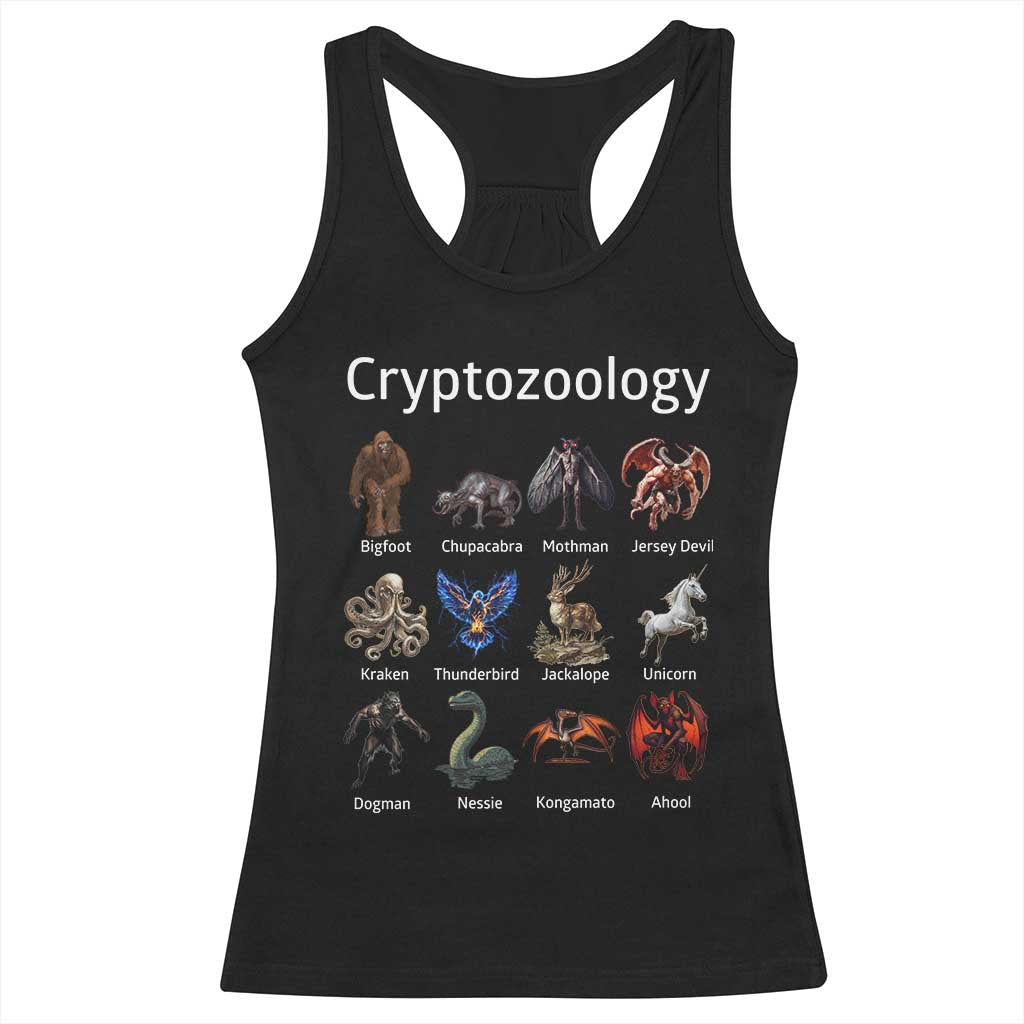 Cryptid Creatures Racerback Tank Top Cryptozoology Fantasy Mythical Monsters TS02 Black Print Your Wear