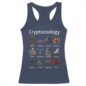 Cryptid Creatures Racerback Tank Top Cryptozoology Fantasy Mythical Monsters TS02 Navy Print Your Wear