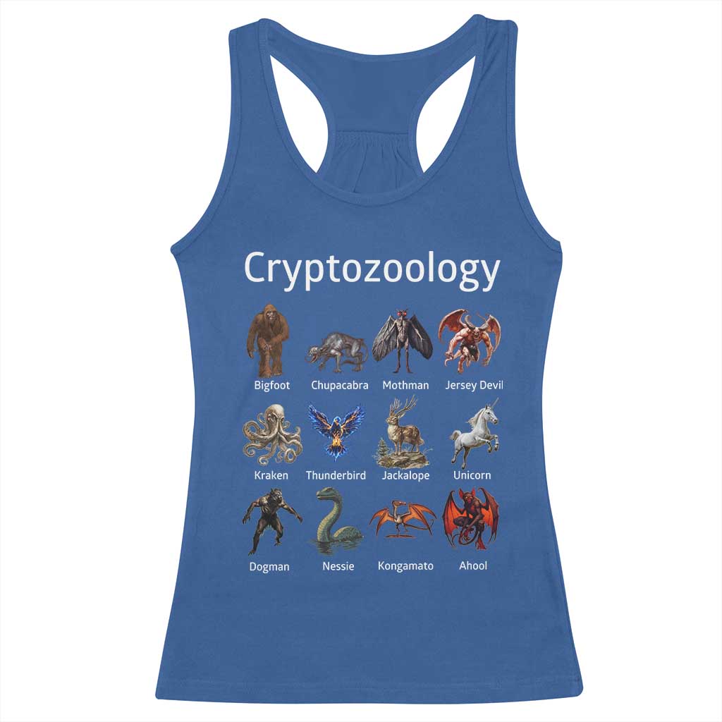 Cryptid Creatures Racerback Tank Top Cryptozoology Fantasy Mythical Monsters TS02 Royal Blue Print Your Wear