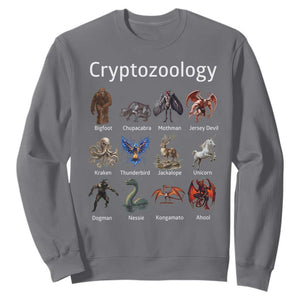 Cryptid Creatures Sweatshirt Cryptozoology Fantasy Mythical Monsters TS02 Charcoal Print Your Wear