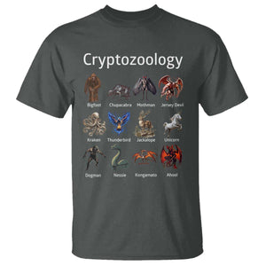 Cryptid Creatures T Shirt Cryptozoology Fantasy Mythical Monsters TS02 Dark Heather Print Your Wear