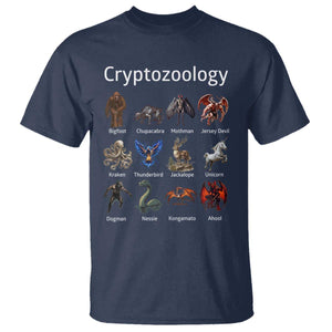 Cryptid Creatures T Shirt Cryptozoology Fantasy Mythical Monsters TS02 Navy Print Your Wear