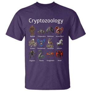 Cryptid Creatures T Shirt Cryptozoology Fantasy Mythical Monsters TS02 Purple Print Your Wear
