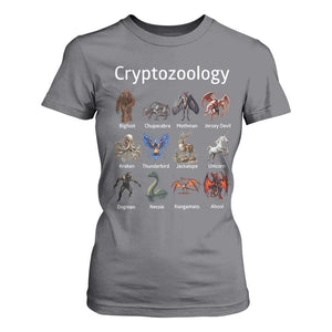 Cryptid Creatures T Shirt For Women Cryptozoology Fantasy Mythical Monsters TS02 Charcoal Print Your Wear