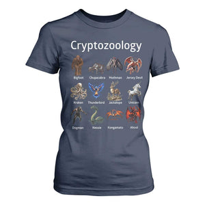 Cryptid Creatures T Shirt For Women Cryptozoology Fantasy Mythical Monsters TS02 Navy Print Your Wear