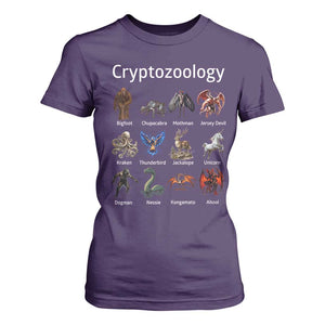 Cryptid Creatures T Shirt For Women Cryptozoology Fantasy Mythical Monsters TS02 Purple Print Your Wear