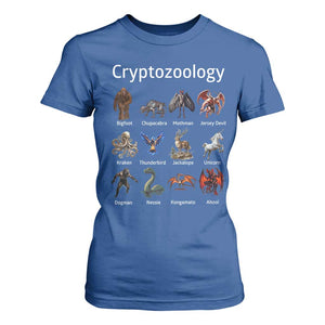 Cryptid Creatures T Shirt For Women Cryptozoology Fantasy Mythical Monsters TS02 Royal Blue Print Your Wear