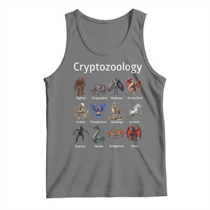 Cryptid Creatures Tank Top Cryptozoology Fantasy Mythical Monsters TS02 Black Heather Print Your Wear