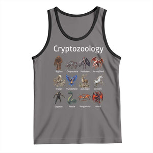 Cryptid Creatures Tank Top Cryptozoology Fantasy Mythical Monsters TS02 Deep Heather Black Print Your Wear