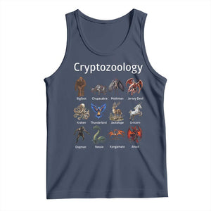 Cryptid Creatures Tank Top Cryptozoology Fantasy Mythical Monsters TS02 Navy Print Your Wear