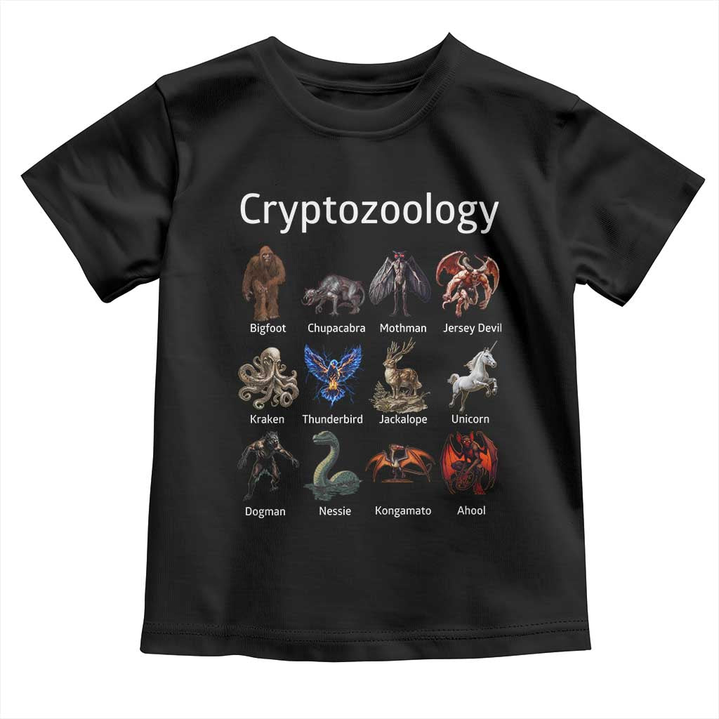 Cryptid Creatures Toddler T Shirt Cryptozoology Fantasy Mythical Monsters TS02 Black Print Your Wear