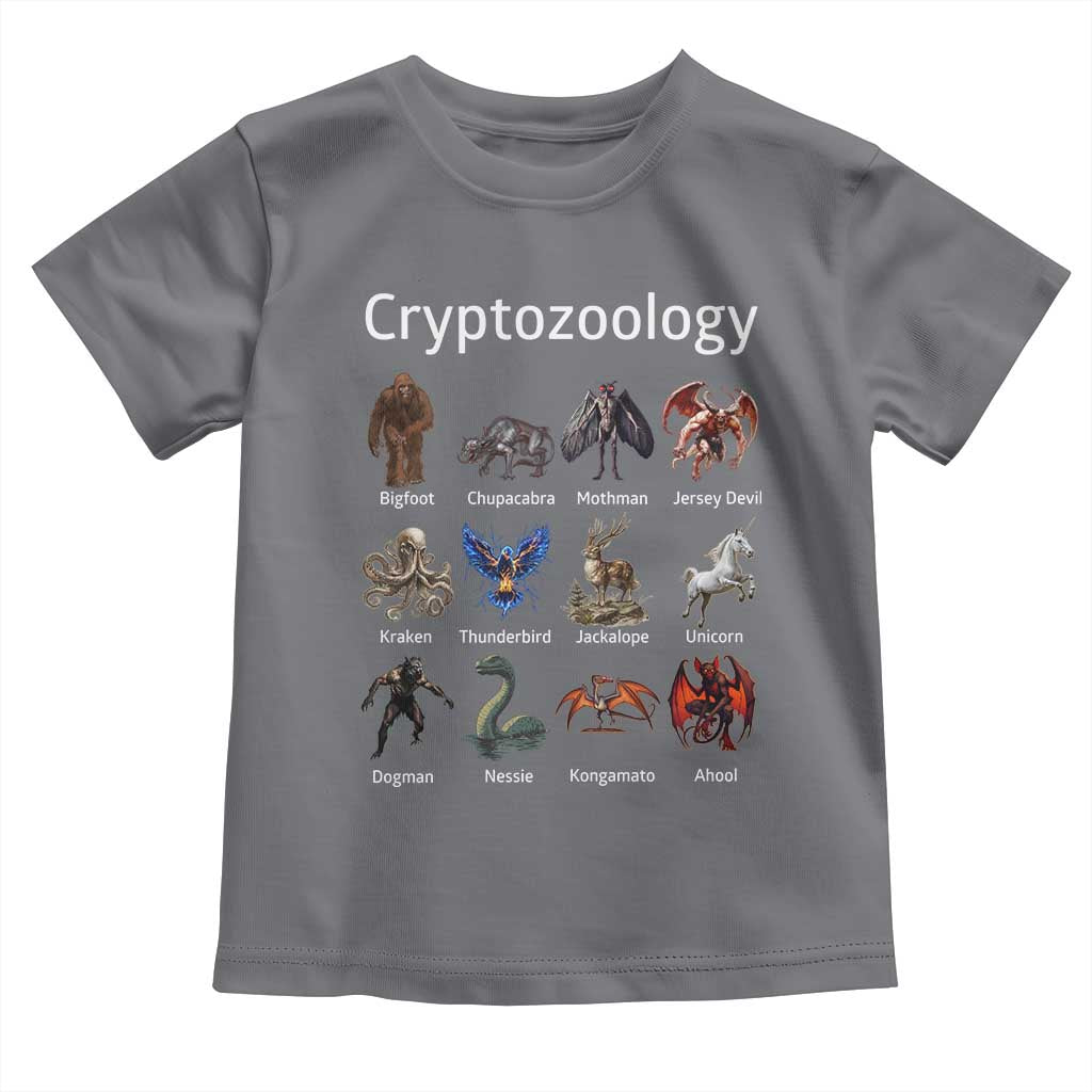 Cryptid Creatures Toddler T Shirt Cryptozoology Fantasy Mythical Monsters TS02 Charcoal Print Your Wear