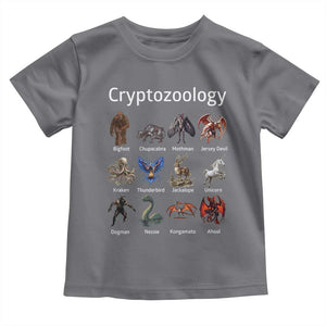 Cryptid Creatures Toddler T Shirt Cryptozoology Fantasy Mythical Monsters TS02 Charcoal Print Your Wear