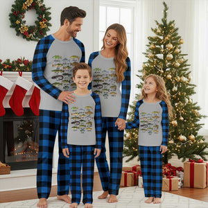 Freshwater Fish Species Plaid Pajama Set Funny Fishing Types Fisherman Dad TS02 Blue Plaid Print Your Wear