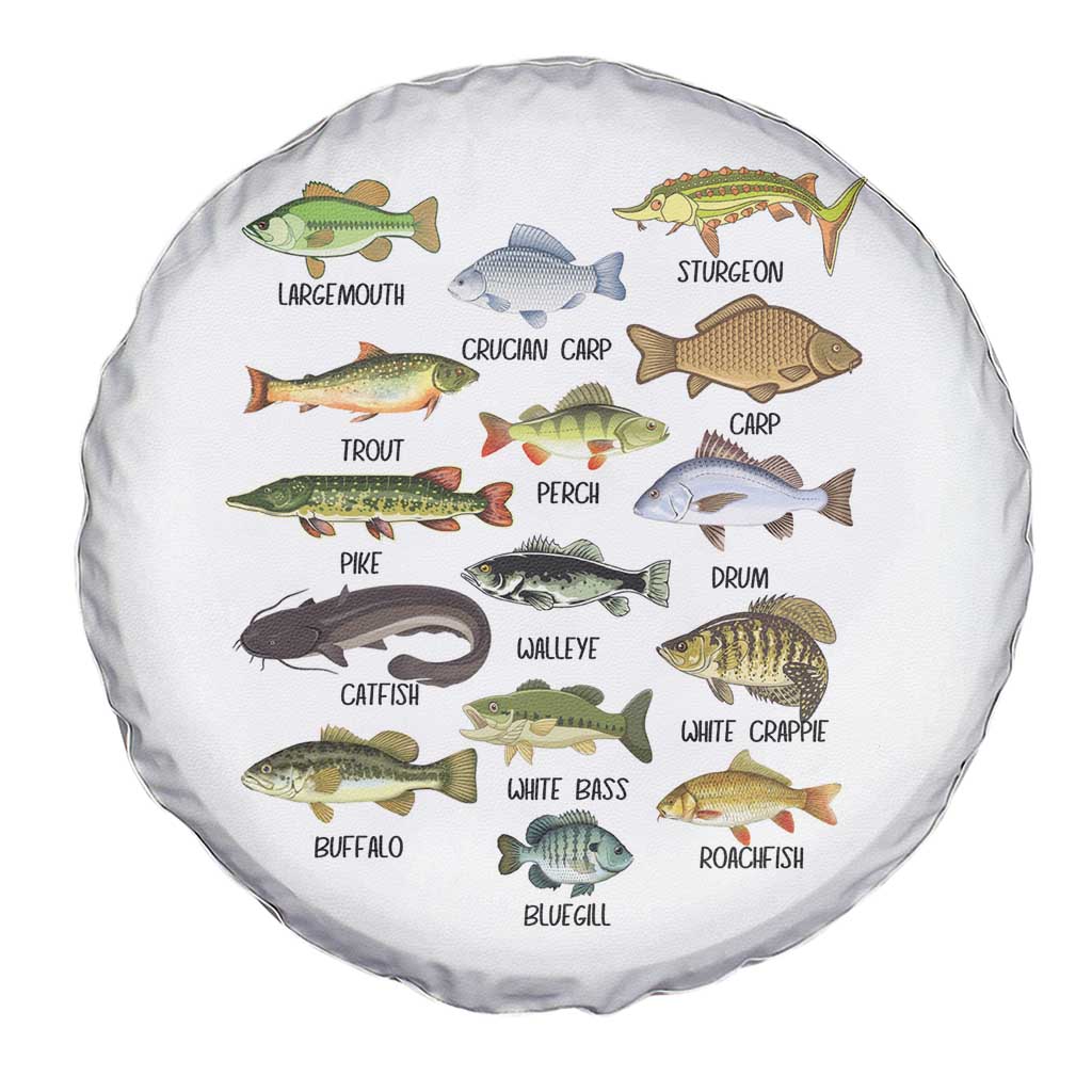 Freshwater Fish Species Spare Tire Cover Funny Fishing Types Fisherman Dad TS02 Print Your Wear