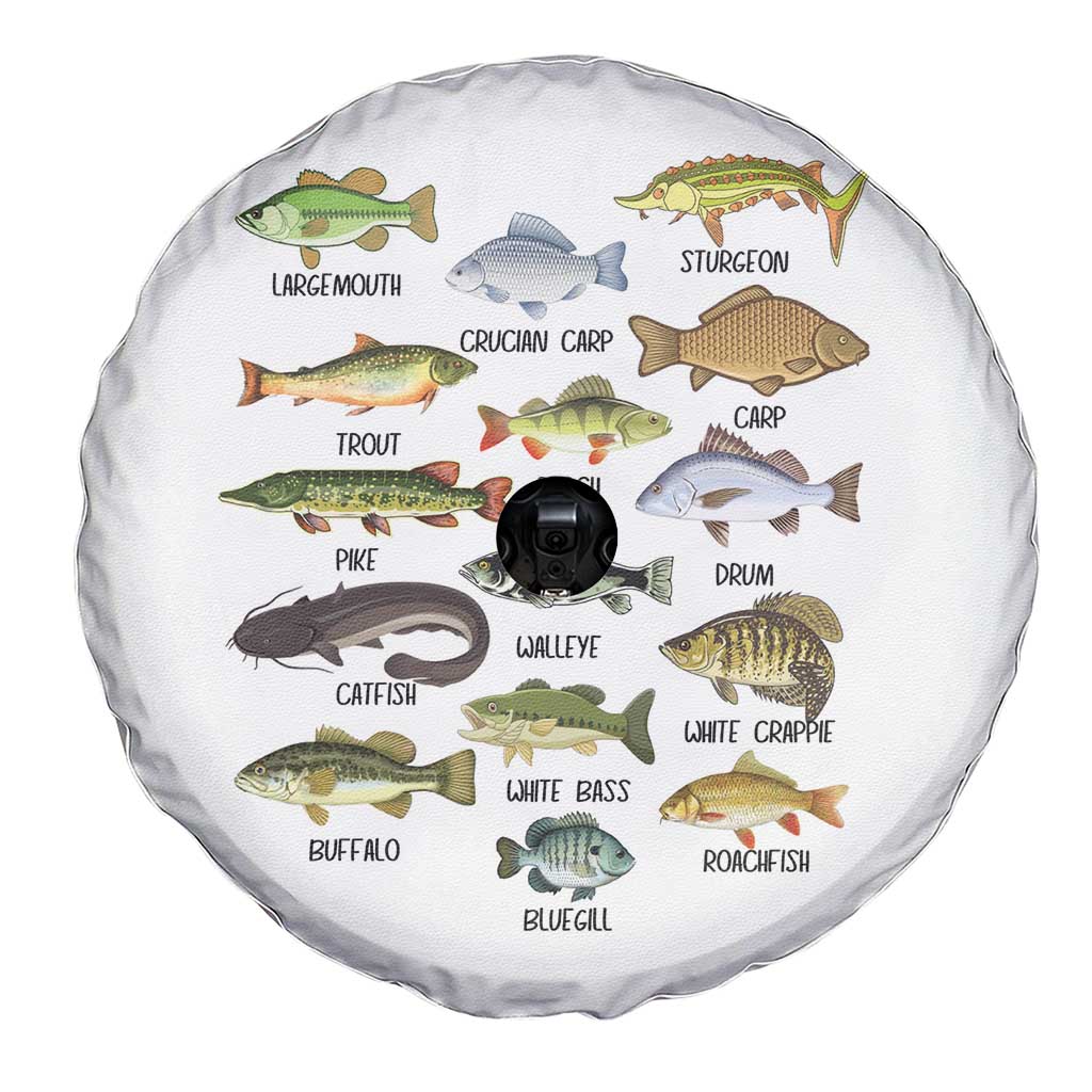 Freshwater Fish Species Spare Tire Cover Funny Fishing Types Fisherman Dad TS02 Print Your Wear