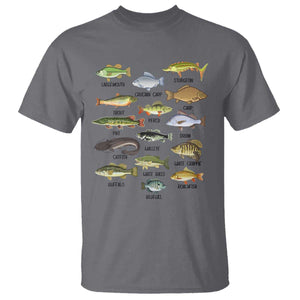 Freshwater Fish Species T Shirt Funny Fishing Types Fisherman Dad TS02 Charcoal Print Your Wear