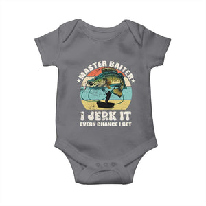 Funny Fishing Master-Baiter Baby Onesie Kayak Fishing Dad Grandpa Bass Fish Adult Humor TS02 Charcoal Print Your Wear