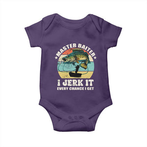 Funny Fishing Master-Baiter Baby Onesie Kayak Fishing Dad Grandpa Bass Fish Adult Humor TS02 Purple Print Your Wear