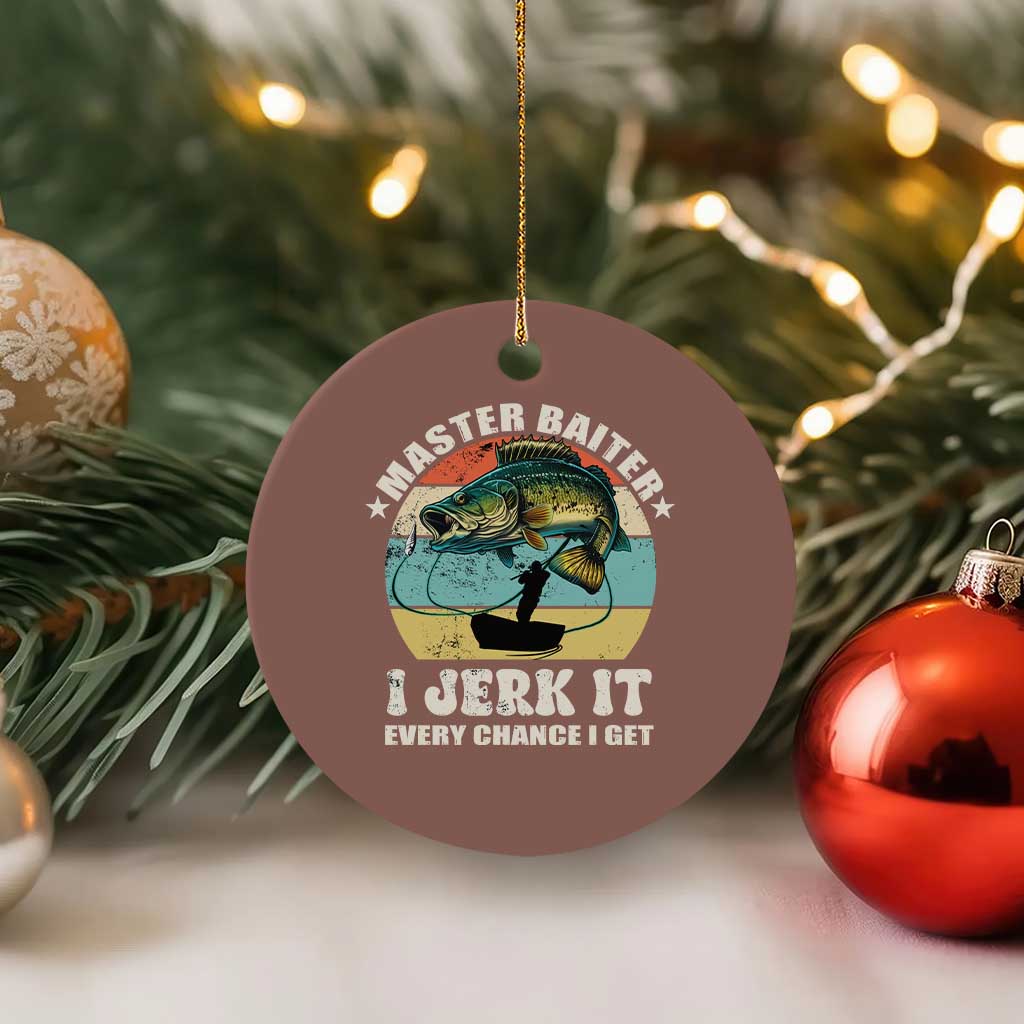 Funny Fishing Master-Baiter Ceramic Ornament Kayak Fishing Dad Grandpa Bass Fish Adult Humor TS02 1pc Mocha Print Your Wear