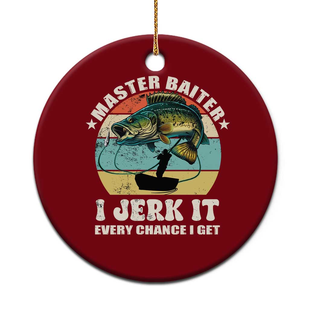 Funny Fishing Master-Baiter Ceramic Ornament Kayak Fishing Dad Grandpa Bass Fish Adult Humor TS02 1pc Red Print Your Wear